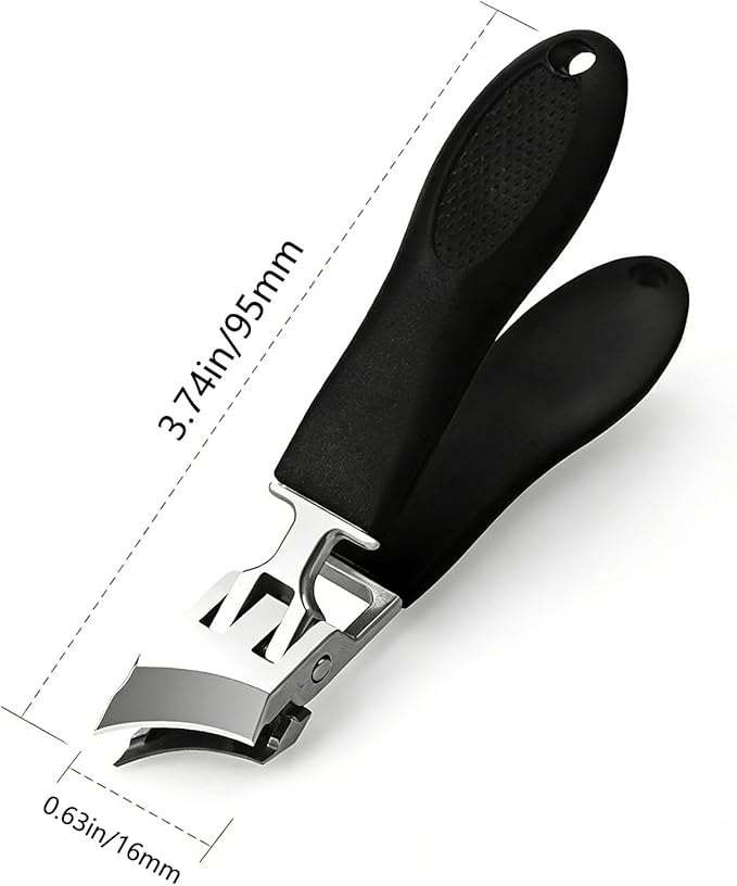 Wide Jaw Opening Anti-Splash Slanted Nail Clipper,2026 New Slanted Nail Clippers, Curved Toenail Clippers for Thick Toenails with Ergonomic Handle, Curved Toenail Clippers for Thick Nails