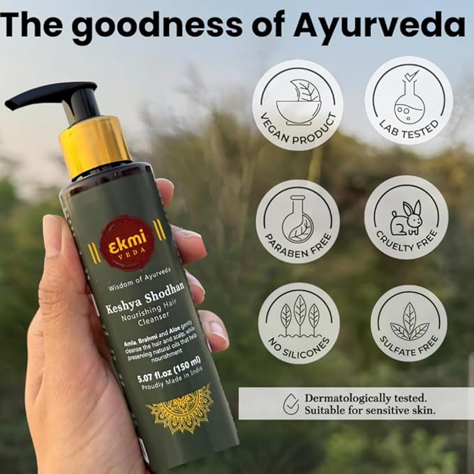 Ayurvedic Hair Growth Sulfate Free Shampoo With Reetha, Shikakai, Bhringraj, Amla For Hair Loss Control. Hair Regrowth Treatment For Women & Men. Hair Thickening Rosemary Shampoo, 5.07 Fl Oz