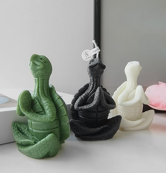 Turtle Yoga Pose Shaped Scented Candle,50G Aroma Soy Wax Decorative Art Candle for Table Photo Prop Birthday,Prefect Gift for Meditation Stress Relief Mood Boosting (Green)