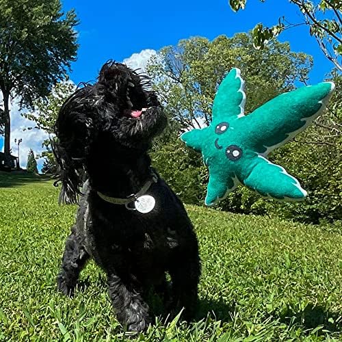 Wacky Leaf Dog Toy Funny Stuffed Plant Squeaker Chew Plush for Puppies