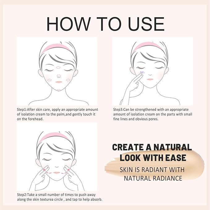New Cosmetics Skin Tone Adjusting CC Cream SPF 50, Pre-makeup Primer Moisturizing Concealer for Brightening Skin Tone (Natural, 2PCS)