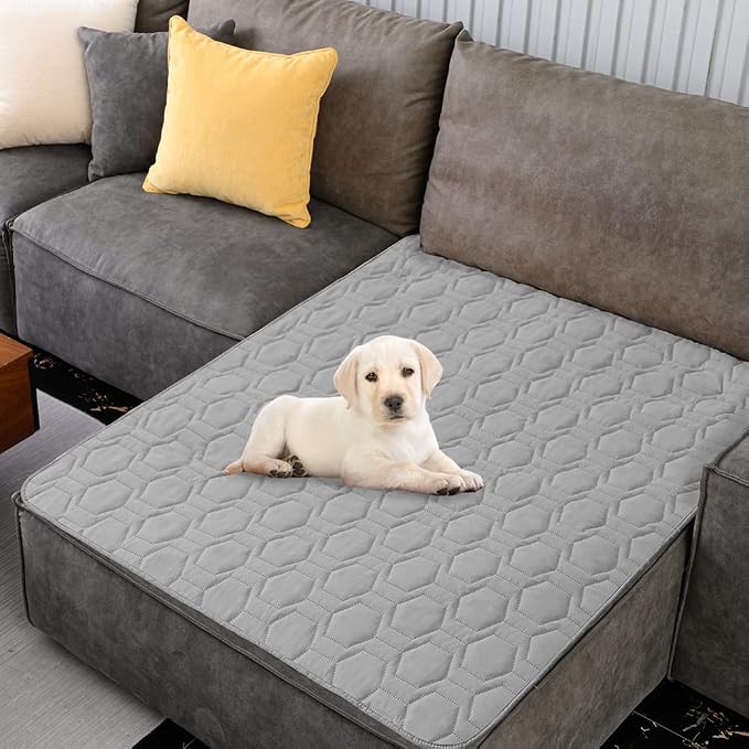 Tcksstex Waterproof and Non-Slip Dog Bed Cover and Pet Blanket Sofa Pet Bed Mat ，car Incontinence Mattress Protectors Furniture Couch Cover for Most Cats Dogs, Pets（40x50-Light Grey）