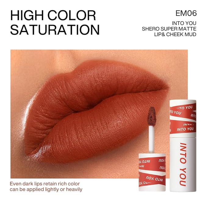 INTO YOU Matte Lipstick for Women, Matte Red Lipstick Long Lasting, High Impact Color Lip Stick, Transferproof and No Smudge Proof Velvet Lip Stain EM06