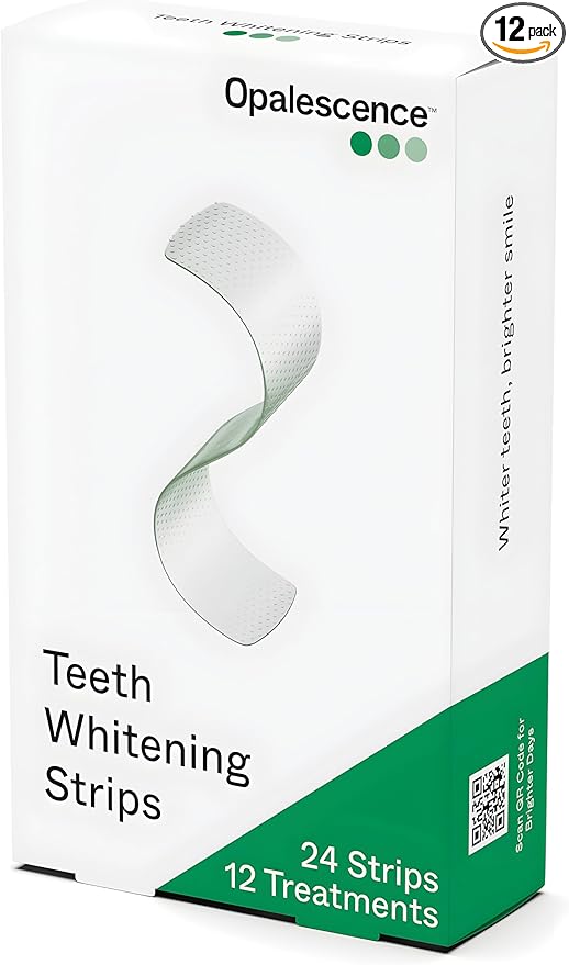 Opalescence Teeth Whitening Strips (12 Treatments) Hydrogen Peroxide Formula 10% – Enamel Safe – Comfortable Slip Free - Teeth Bleaching - Sensitivity Free - Plus Toothbrush 6050-1T