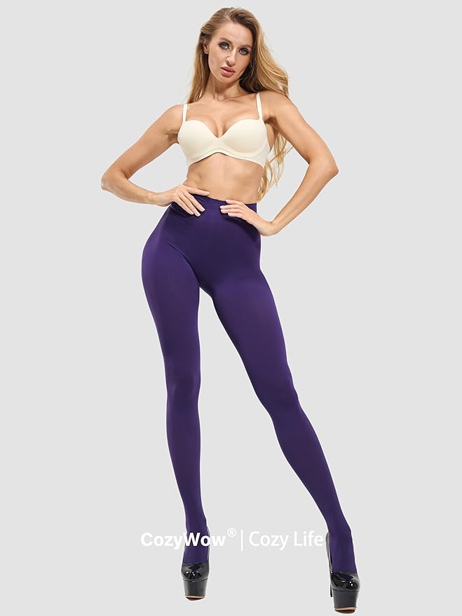 CozyWow Women's 80D Soft Opaque Tights, High Waist Solid Color Womens Tights with 30+ Colors