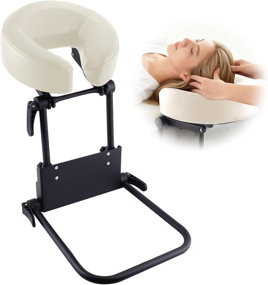 TOROKOM Adjustable Headrest Face Pillow Cradle, Massage Home Mattress Top Massage Kit Face Pillow Cradle & Face Cushion Support Bracket（White）