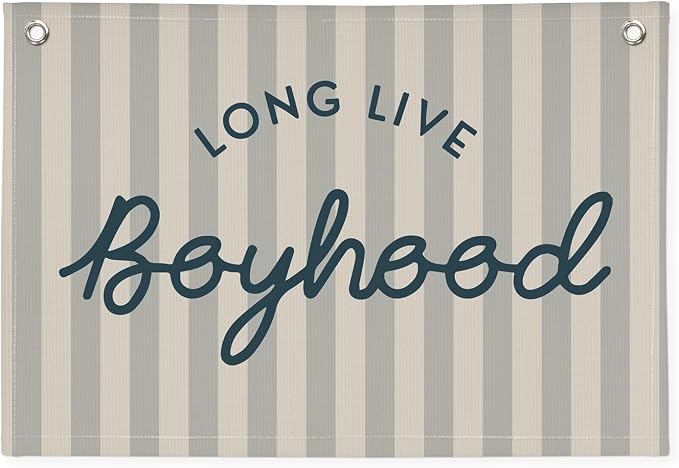 Long Live Boyhood Banner Boys Room Decor, Toddler Nursery Playroom Wall Art for Bedroom Living Room Dorm Toddler Decorations Teen Boy Room Kid Banners Wall Hanging Linen Flag30x20