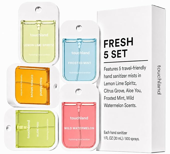 Touchland Hand Sanitizer Spray, Fresh 5 Set - 5 x 1 FL OZ