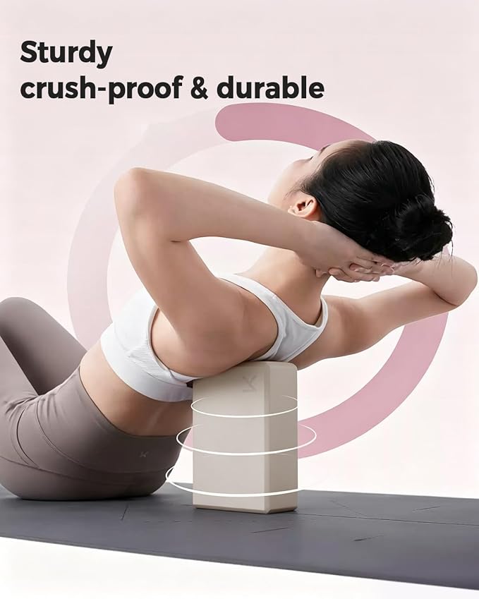 KEEP Yoga Block, High-Density EVA Foam 2 Pack Yoga Block with Non-Slip Textured Surface, Supportive, Lightweight - Ideal for Yoga