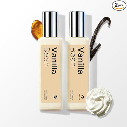 purefittech Pheromones Perfume Oil for Women, Vanilla Bean Fragrance Roll-on Long Lasting Pheromone Perfume Oil, 0.68 fl oz (2 * 10ml) Travel Size Pure Essential Oil Parfum Made in USA
