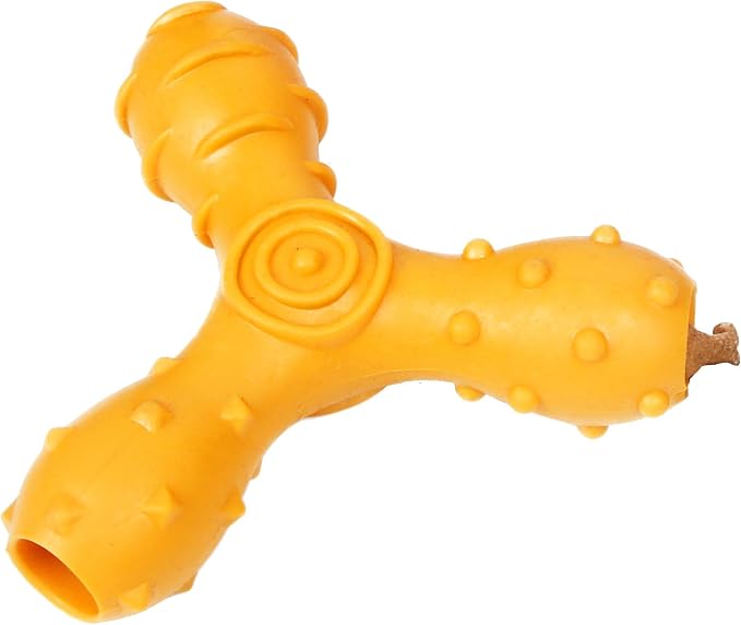Pet Life ® 'Tri-Chew' Triple-Bone Treat Stuffing and Dispensing Interactive Durable TPR Fetch and Chew Dog Toy