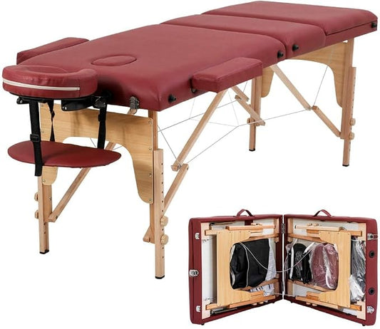 BestMassage Massage Bed Portable Massage Table 24 inch Wide Lash Bed Height Adjustable 3 Folding Spa Table with Non-Woven Bag for Spa Footmassage Facial CareSpa Tattoo