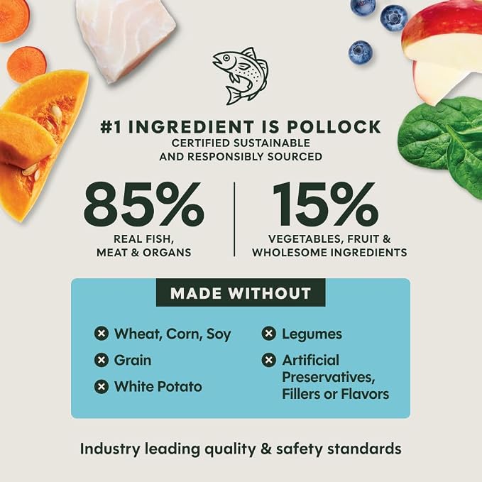Instinct Freeze Dried Meals, Natural Dog Food, Wild-Caught Pollock, 14 oz. | FreshDried raw, 85% meat & organs, 15% non-GMO vegetables, fruits & other wholesome ingredients, supports overall vitality