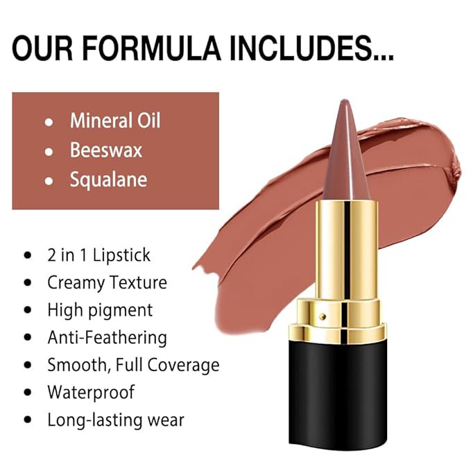 Kaely 3Pcs Gradient Matte Lipstick Lip Liner Pencil Set for Women, 2in1 Flawless Contour Gradual Ombre Effect Lip Pencil Makeup Waterproof, labiales mate 24 horas originales, 13+14+15