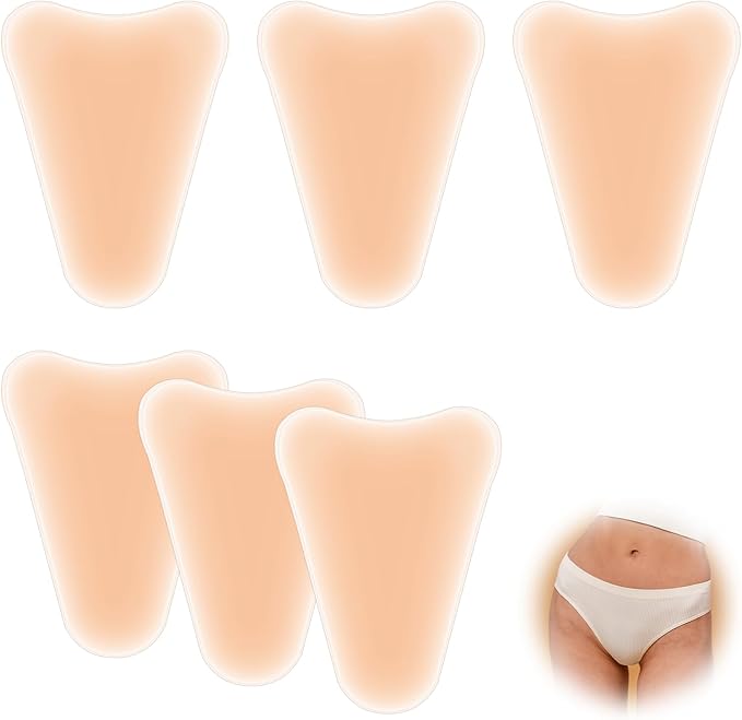 6Pcs Seamless Crotch Smoothing Pad for Leggings Swimsuits, Privacy Protection Insert Reusable Front Modesty Cover for Women