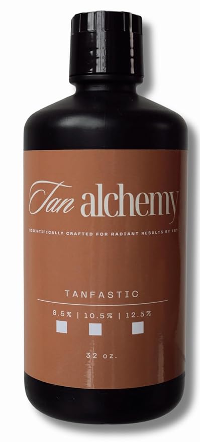 Tan Alchemy, Tanfastic Long-Wear Blend 10.5% Med Sunless Airbrush Spray Tanning Solution 64 oz (2-32 oz)