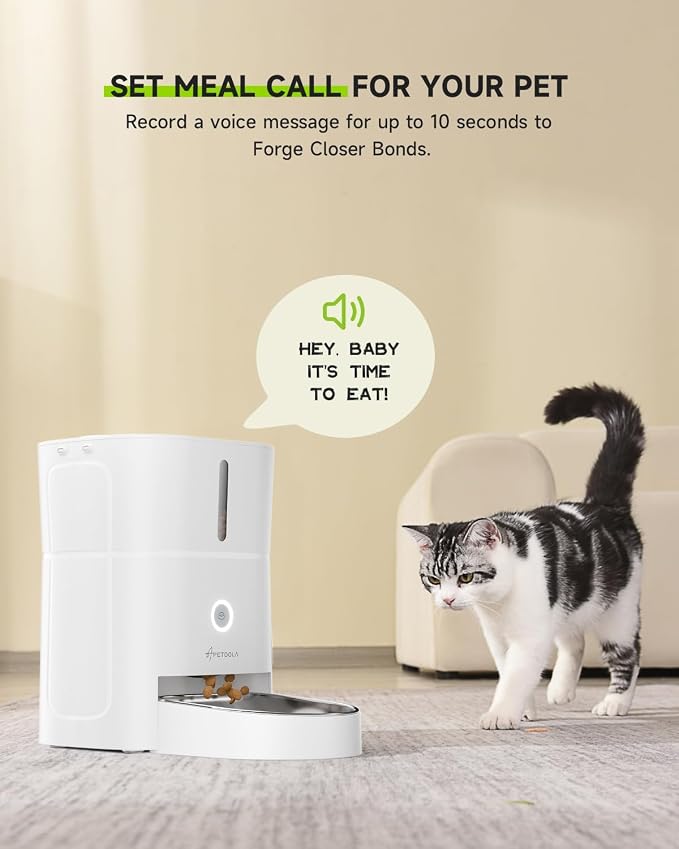 Automatic Cat Feeder, 2.4G Wi-Fi Cat Food Dispenser with APP Control, 3L Timed Pet Feeder for Pet Dry Food, 1-10 Meals Per Day