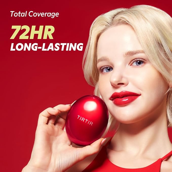 [*Mini Size*] TIRTIR Mask Fit Red Cushion Foundation | Full coverage, Weightless, Skin fit, Satin Glow Finish, Korean Makeup, beauty, Tattoo cover up, Buildable (#55N Espresso, 0.15 Fl Oz)