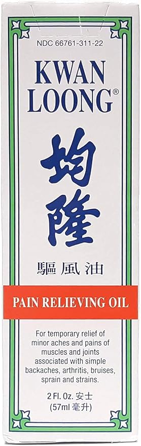 Kwan Loong Medicated Massage Oil for Pain Relieving 2 oz. – Menthol Oil – Recommended for Arthritis, Shoulders, Knee, Joint Discomfort, Back & Neck Pain Relief, Sore Muscle