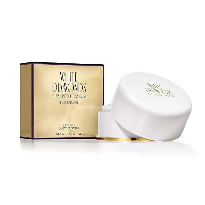 Body Powder for Women by Elizabeth Taylor, White Diamonds, Fragrance with Body Puff, 2.6 Oz