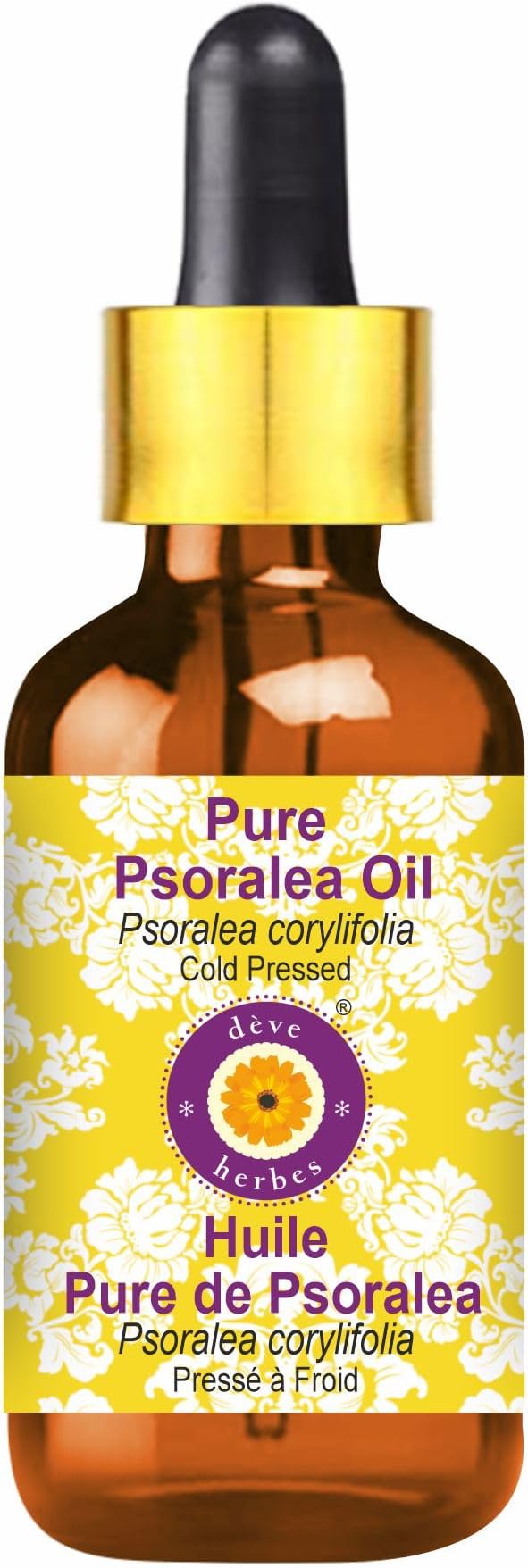 dève herbes Pure Psoralea Oil (Psoralea corylifolia) with Glass Dropper Cold Pressed 30ml (1 oz)