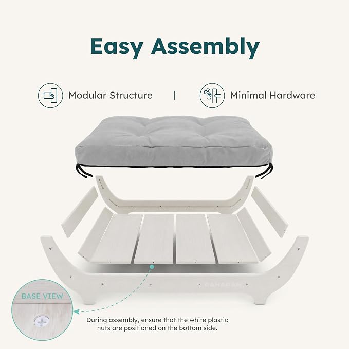 CANAGAN Elevated Wood Dog Bed Frame with Cushion, MaplePattern, Large | Raised Dog Couch Bed with Washable Cover and Plush PP-Filled Cushion, Furniture-Style for Indoor Living