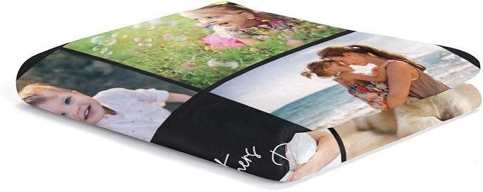 inkArts Custom Blanket with Photo, Personalized Blanket, Customized Photo Blankets, Customizable Picture Blankets, Personalized Photo Gifts for Mom Baby Kid Family Pet