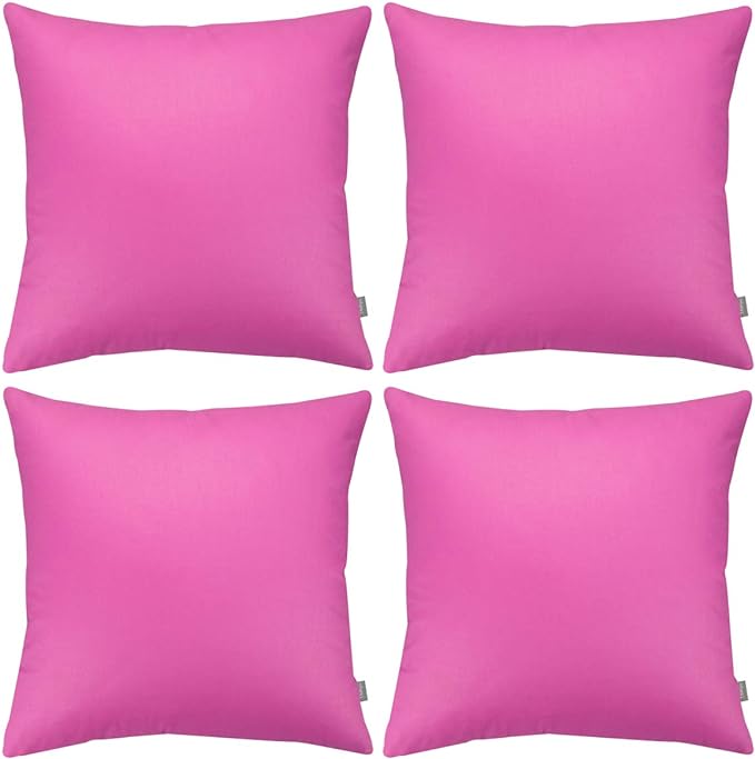 Thmyo 4-Pack 100% Cotton Comfortable Solid Decorative Throw Pillow Case, Square Cushion Cover Pillowcase Sublimation Blank Pillow Covers DIY Throw Pillowcase for Couch(16x16 inch/ 40x40cm,Rose red)