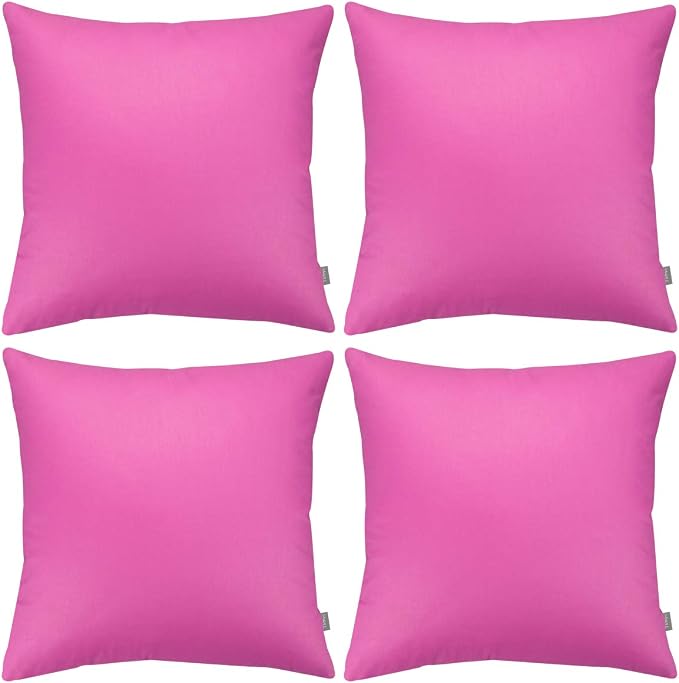 Thmyo 4-Pack 100% Cotton Comfortable Solid Decorative Throw Pillow Case, Square Cushion Cover Pillowcase Sublimation Blank Pillow Covers DIY Throw Pillowcase for Sofa(24x24 inch/ 60x60cm,Rose red)