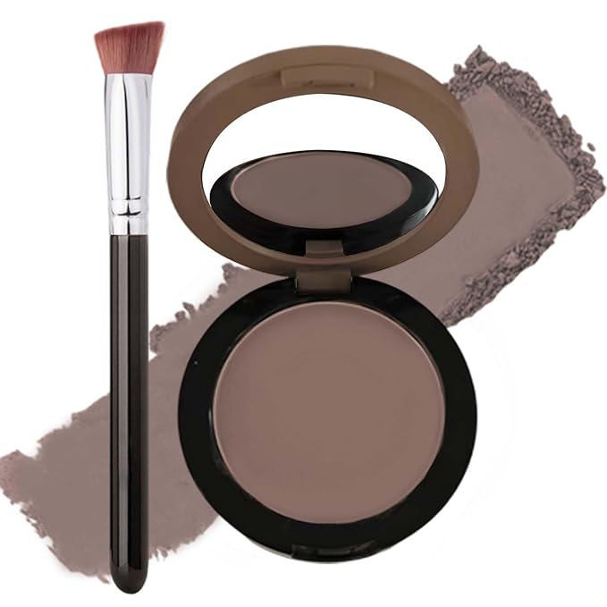 Cool Toned Contour Palette with Triangular Concealer Brush, Grey Contour Powder for Fair Pale Light Cool Toned Skin,Ultra-Blendabled, Multiuse Contouring Face Sculpting Bronzer Eyeshadow Palette