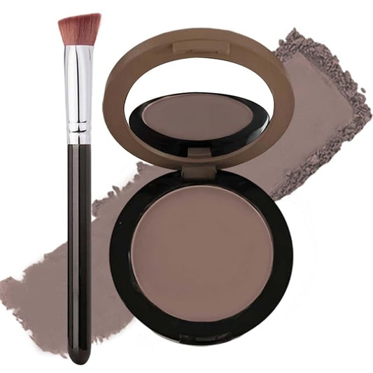 Cool Toned Contour Palette with Triangular Concealer Brush, Grey Contour Powder for Fair Pale Light Cool Toned Skin,Ultra-Blendabled, Multiuse Contouring Face Sculpting Bronzer Eyeshadow Palette