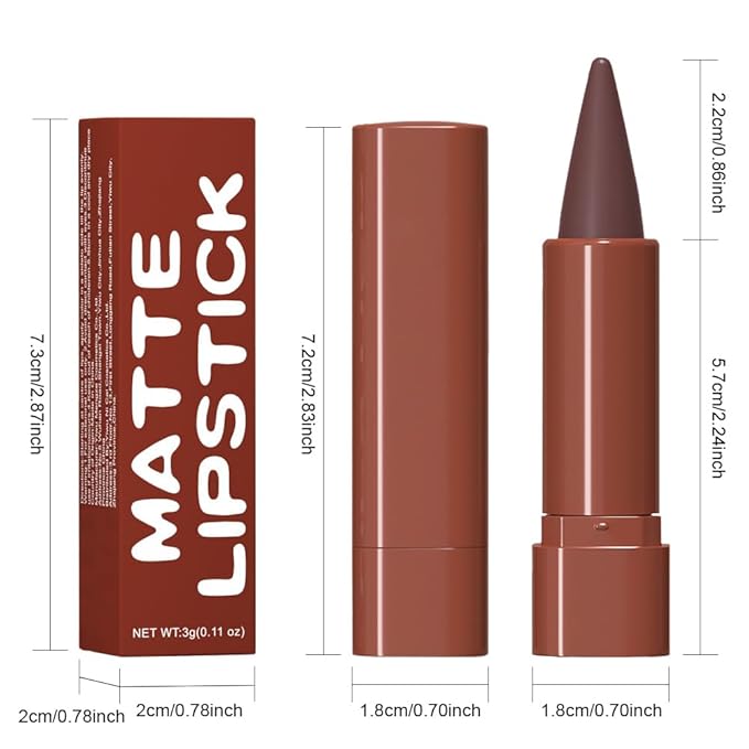 2Pcs Gradient Matte Lipstick Crayon Lip Liner pencil, Flawless Contour Gradual Ombre Effect lips Pencil, for Women Long Lasting Waterproof Smudge Proof Lipsticks Pencil 04#+05#
