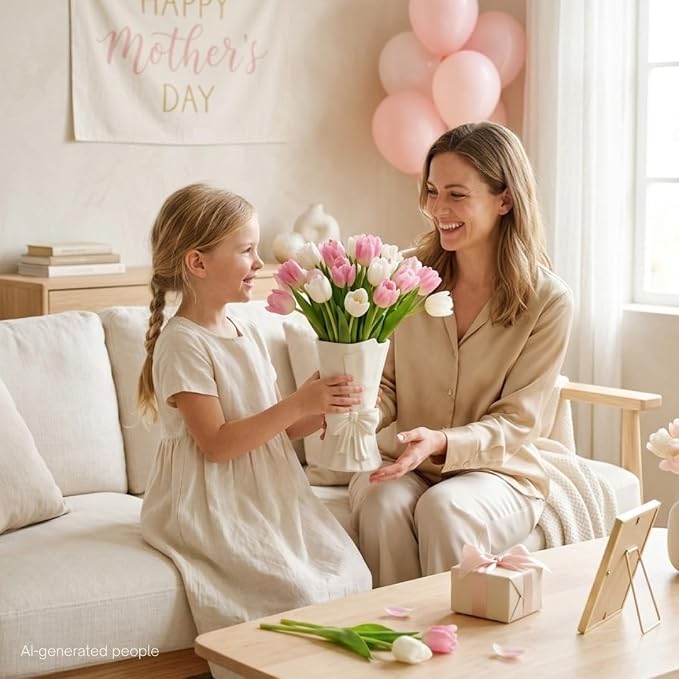 WENSHUO Flower Vase, Ceramic Bow Vase for Flowers, 10 in, Matte Crème | Irregular ceramic bow vase for fresh or dried flowers, wedding centerpieces and home decor. Smooth matte cream-toned glaze.
