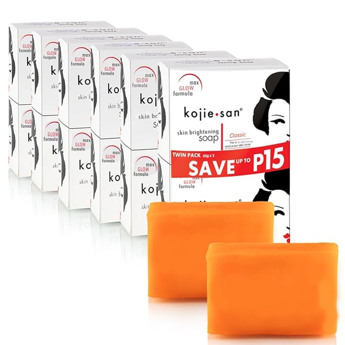 Kojie San Skin Lightening Soap - Bundle Pack - Original Kojic Acid, Dark Spot Remover Bar Soap with Coconut & Tea Tree Oil, 65g x 48 Bars