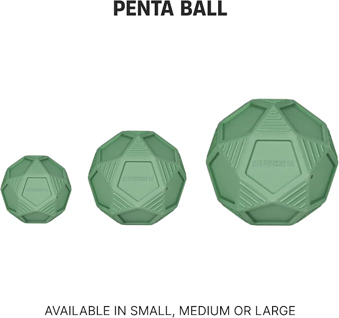 Dog Friendly Co. Penta Ball, Treat Dispensing Dog Toy (Medium, Dark Green)
