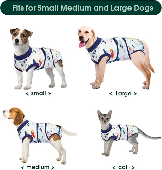 Kuoser Recovery Suit for Dogs Cats, Soft Dog Surgery Suit Female Male Spay | Professional Dog Onesie for Surgery, Substitute E-Collar & Cone, Prevent Licking Dog surgical suit Pet Neuter Suit