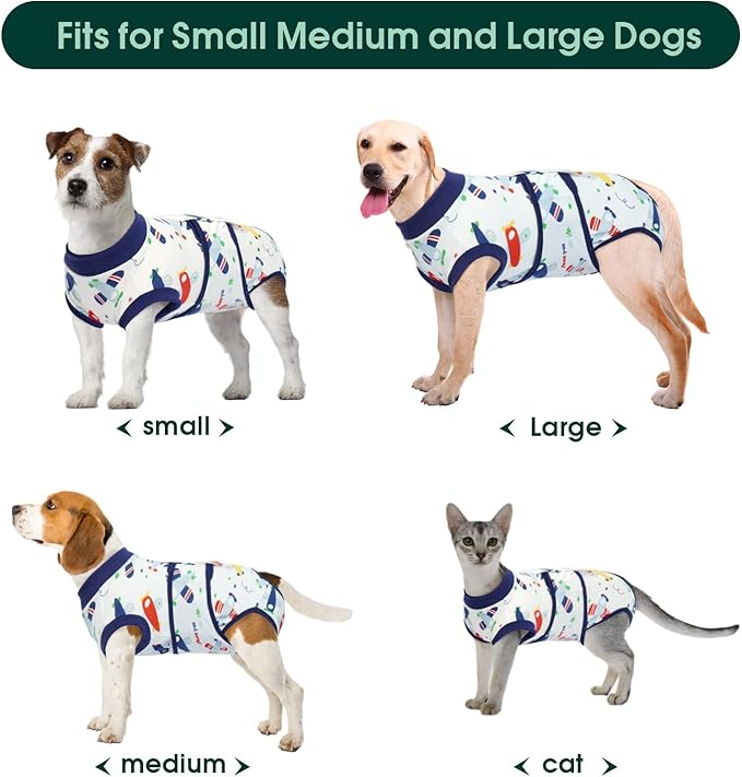 Kuoser Recovery Suit for Dogs Cats, Soft Dog Surgery Suit Female Male Spay | Professional Dog Onesie for Surgery, Substitute E-Collar & Cone, Prevent Licking Dog surgical suit Pet Neuter Suit