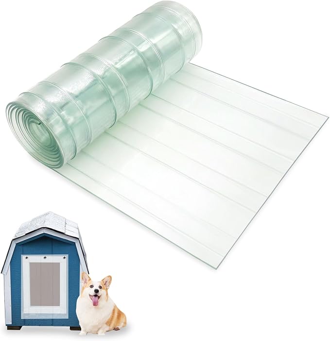 TiciKim 7.1 in x 5.2 ft Dog Door Replacement Flaps Doggie Door Replacement Strips Safe Plastic Strip for DIY Dog Door or Cat Door, Easy to Cut & Install, Thermal Insulation, Clear