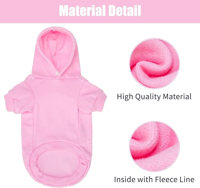 BINGPET Security Dog Hoodie, Pet Sweater Clothes with Leash Hole, Pink | Warm Dog Sweatshirt for Small Medium Large Dogs, All-Season Cold Weather Comfort & Fit, Soft Winter Hooded Pullover Outfit