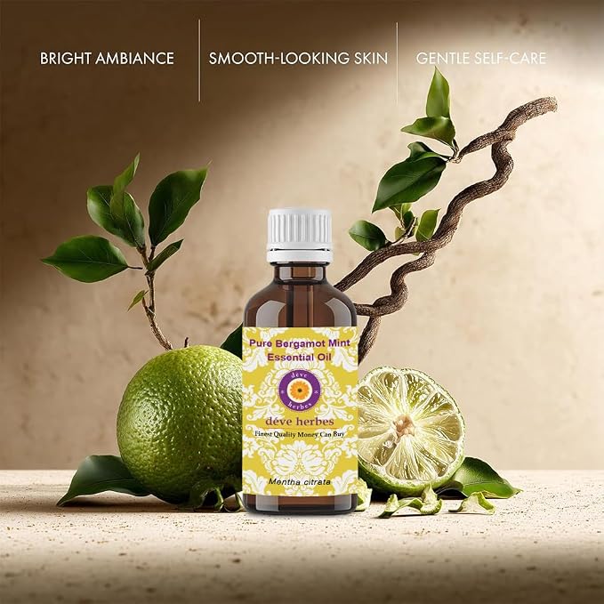 Deve Herbes Pure Bergamot Mint Essential Oil (Mentha citrata) Steam Distilled 300ml (10 oz)
