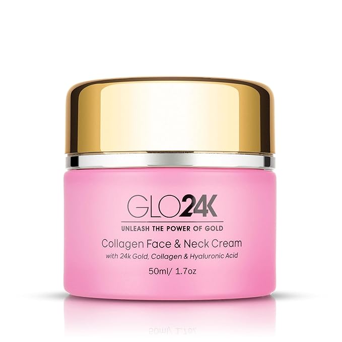 GLO24K Cream with 24k Gold, Retinol, Vitamins, and Hyaluronic Acid. Optimally Hydrate your Skin while you sleep. (Cherry (Collagen Cream))