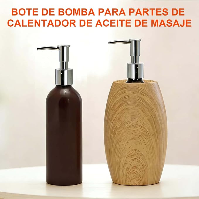 Elitzia Massage Oil Warmer Use Parts Pump Bottle 1 Pack 8.45oz/250ml Aluminium Pump Bottles for Solution Gel Lotion and Cream Use Suitable for ETAW02S ETAW03 ETLB01 ETLB02 ETOH843N ETOH843NB(Brown)