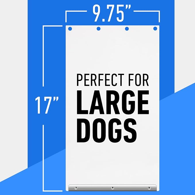 Evergreen Pet Supplies Dog Door Replacement Flap - All-Season Weatherproof Door Seal - Quick DIY Installation for Pet Supply - Sturdy Aluminum Construction for Dog Supply - 9.75 in x 17 in, White
