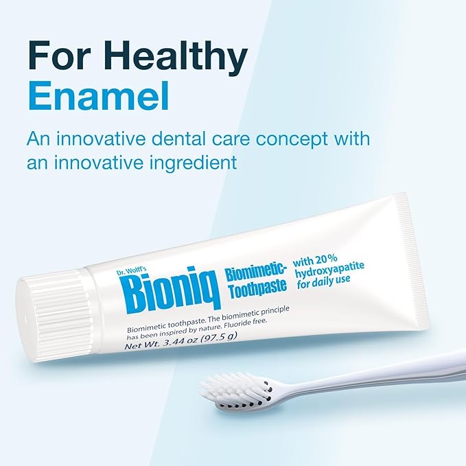 Bioniq Classic Fluoride Free Toothpaste with 20% Hydroxyapatite, Clinically Tested for Sensitive Teeth, Expert Enamel and Gum Care with Mint Flavor, Daily Use - 3.44 oz 3 Pack Family Value Size