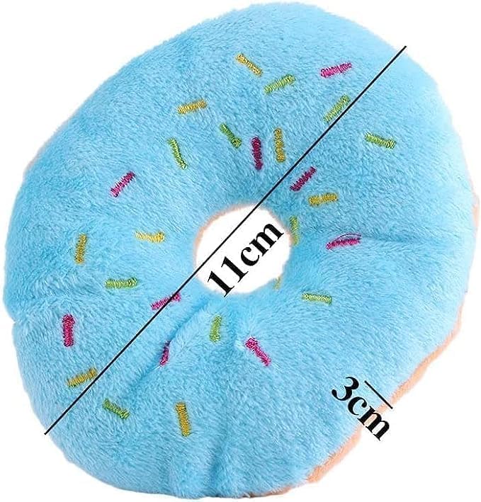 3 PCS Blue Donut Shape Pet Toy,Lovely Donut Shaped Squeaky Squeaking Sound Toy for Pet Chew Toy Squeaky Dog Toy Blueberry Chew Guard Technology Dog Squeak Toys