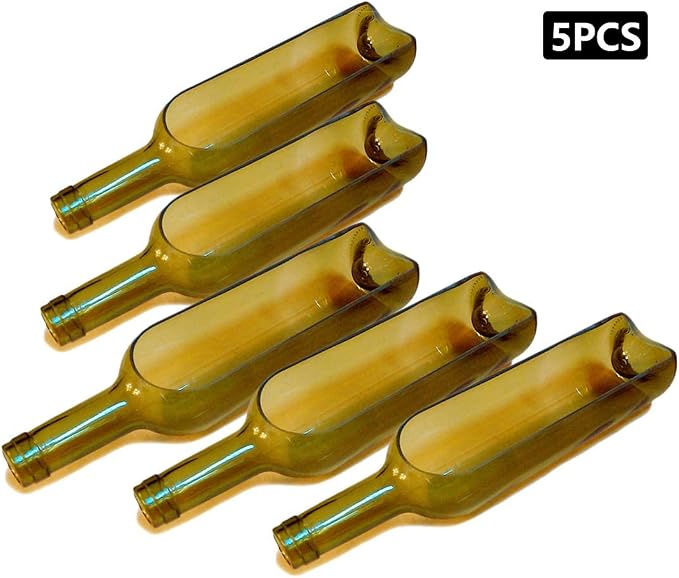 Wine Bottle vase not Included Hanger, only Bottle, Add Your Like Flowers, Plant(5PCS Green)