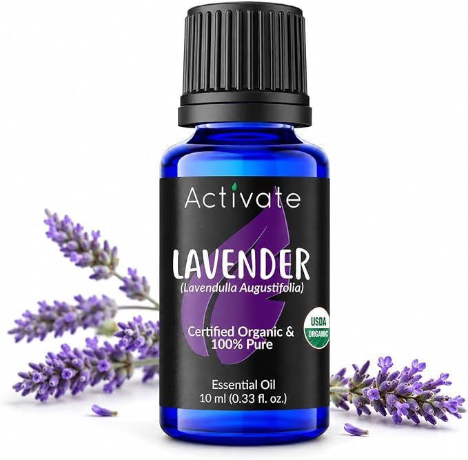 Lavender Essential Oil, USDA Certified Organic, 100% Pure Steam Distilled Lavender Oil (Lavandula angustifolia), Premium Aromatherapy Oil for Diffusers, Massage, DIY Blends & Home Fragrance, 10 mL