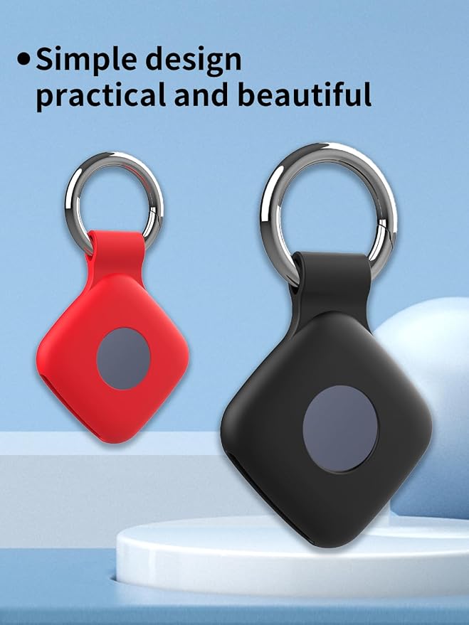 Case for UGREEN Tracker Tags, Shockproof Silicone Cover. | Shockproof & anti - slip, protects against scratches. Precise cutouts ensure full functionality. Black+Blue+Pink+Red.