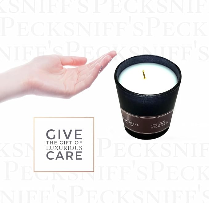 Pecksniffs Black Leather & Oakmoss Scented Candle | 1 Wick, 184g/6.49oz