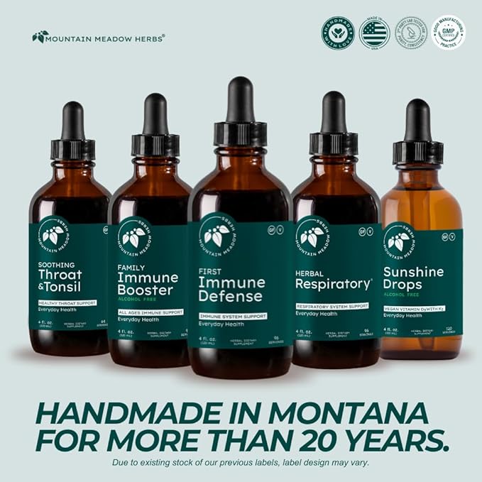 Mountain Meadow Herbs First Immune Defense | All Natural Immune Support in a Fast Acting Liquid Supplement - 4 oz.